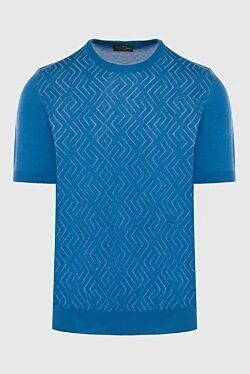 Silk short sleeve jumper blue for men