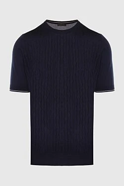 Short sleeve silk jumper blue for men