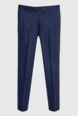 Blue wool trousers for men
