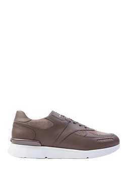 Снікери зі шкіри коричневий чоловічі