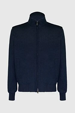 Cashmere and polyamide jacket blue for men