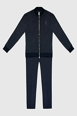 Sports suit for men made of silk blue