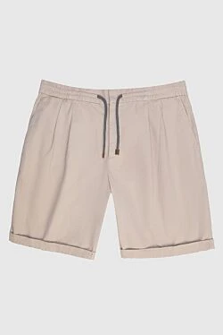 Beige cotton shorts for men