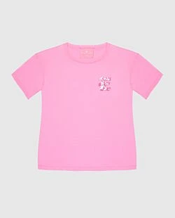 Women's cotton pink t-shirt with logo