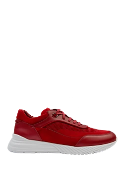 Кросівки з нубуку та шкіри червоні чоловічі