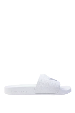 Шлепанцы из кожи белые мужские