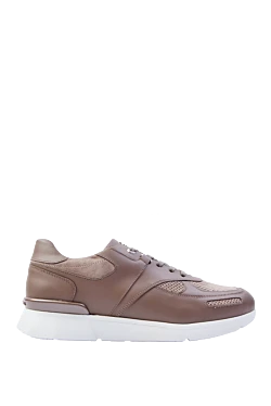 Кросівки з нубуку та шкіри бежеві чоловічі