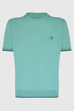 Джемпер с коротким рукавом из хлопка зеленый мужской