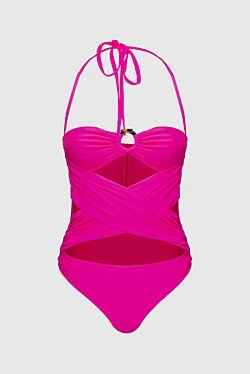 Swimsuit compatible with polyamide and elastane pink women's