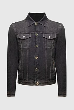 Куртка джинсова з бавовни та поліаміду чорна чоловіча