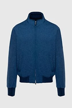 Cashmere and polyamide jacket blue for men