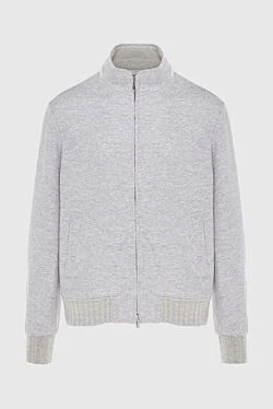 Men's gray cashmere and polyamide jacket