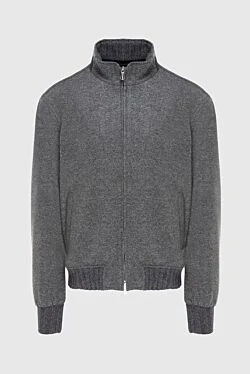 Men's gray cashmere and polyamide jacket