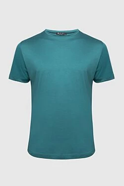 Green silk and cotton T-shirt for men