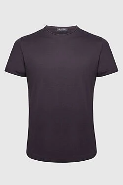 Silk and cotton T-shirt purple for men
