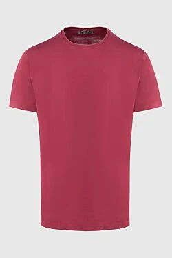 Silk and cotton T-shirt burgundy for men