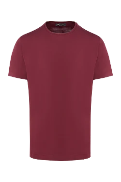 Men's burgundy silk and cotton T-shirt