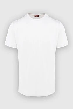 White silk and cotton T-shirt for men