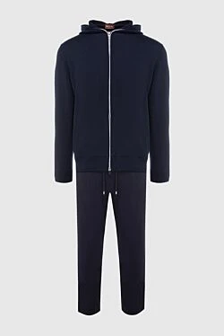 Sports suit for men made of cashmere and silk blue