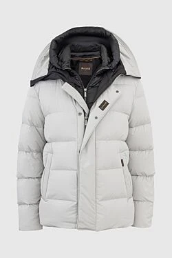 Men's down jacket made of polyester white