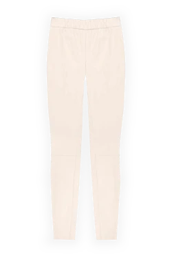 Women's beige leather trousers