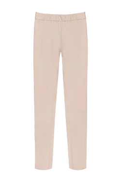 Women's beige leather trousers