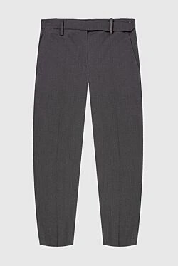 Women's blue trousers with a belt
