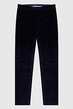 Blue corduroy pants with fleece for men