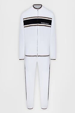 Спортивний костюм із бавовни білого кольору з контрастною смугою