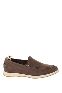 Brown suede loafers for men