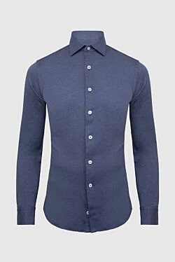 Blue cotton shirt for men