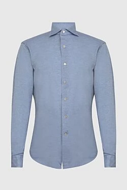 Blue cotton shirt for men