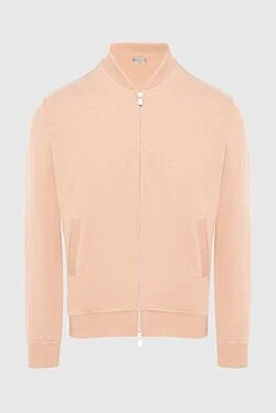 Beige cotton sweatshirt for men