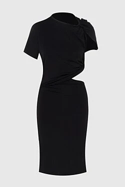 Black viscose dress for women