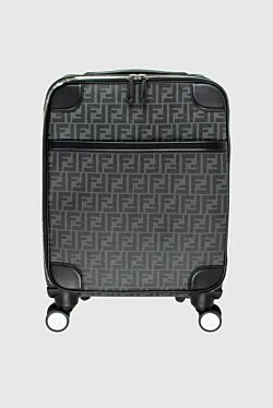 Leather suitcase gray men's