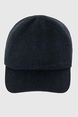 Blue cashmere cap for men