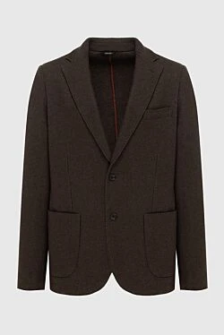 Brown silk and cashmere jacket for men