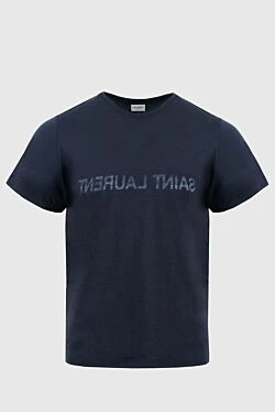 Blue cotton T-shirt for men