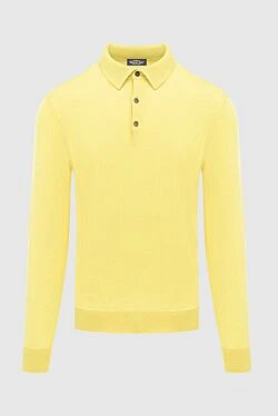 Wool long sleeve polo yellow for men