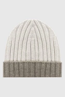 Beige cashmere hat for men