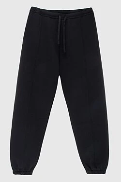 Men's sports trousers made of cotton and wool, black