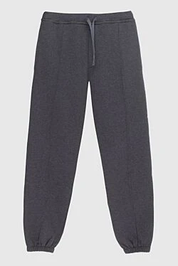 Men's sports trousers made of cotton and wool, gray