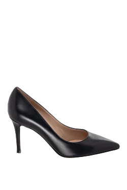 Black leather shoes for women