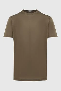 Straight-cut T-shirt in a muted olive tone made of soft jersey (markdown)