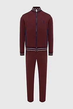 Men's sports suit made of silk and cotton, burgundy
