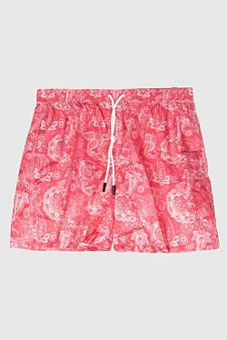 Pink polyester beach shorts. men's