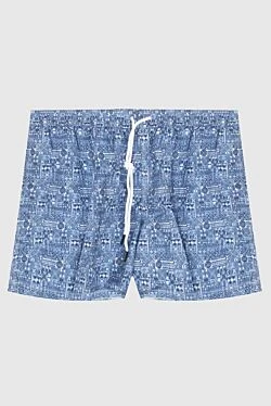 Blue polyester beach shorts for men