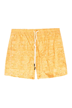 Yellow polyester beach shorts for men