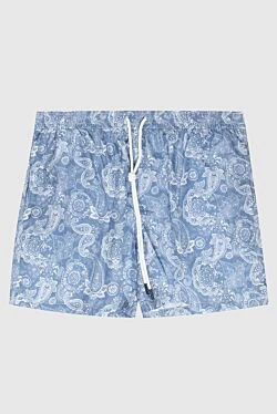 Blue polyester beach shorts for men