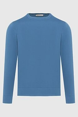 Blue cotton jumper for men